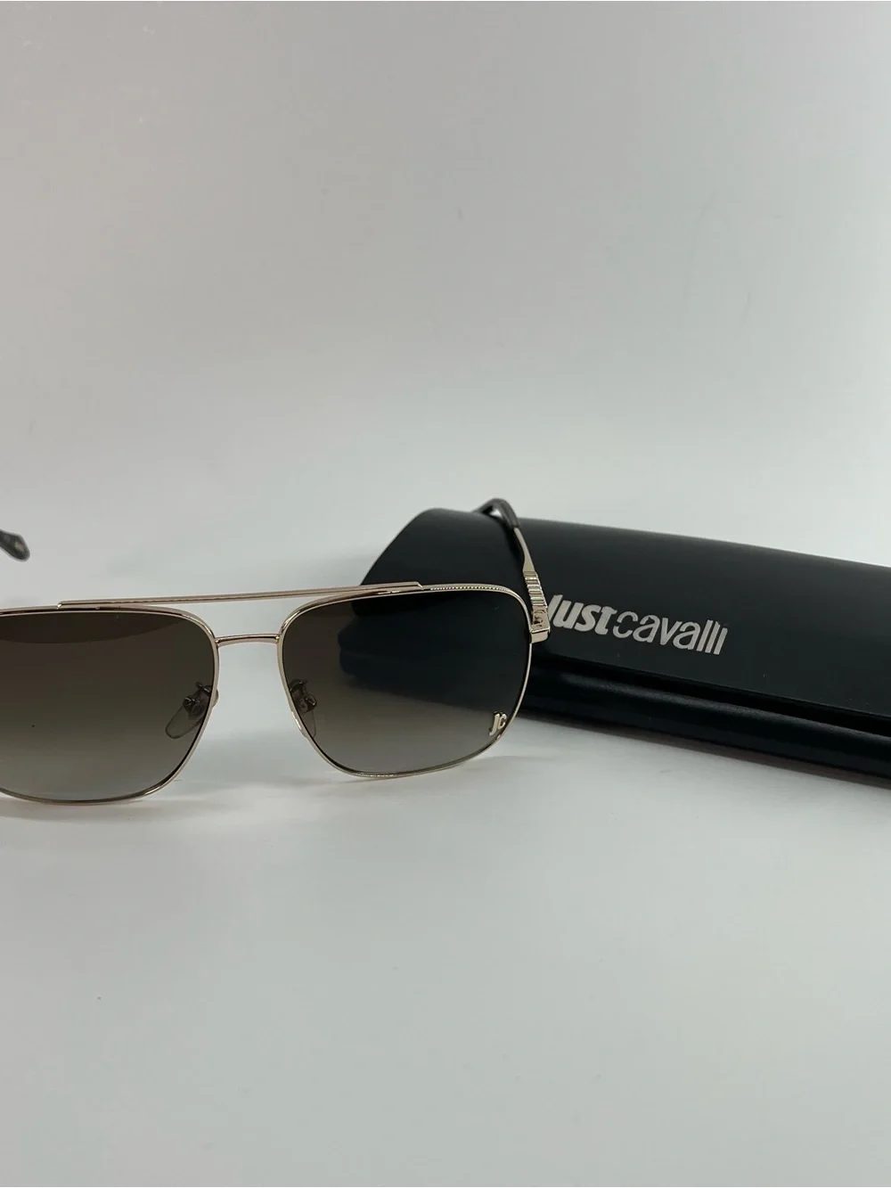 Just Cavalli Gold Metal Sunglasses with Gradient Brown Lenses